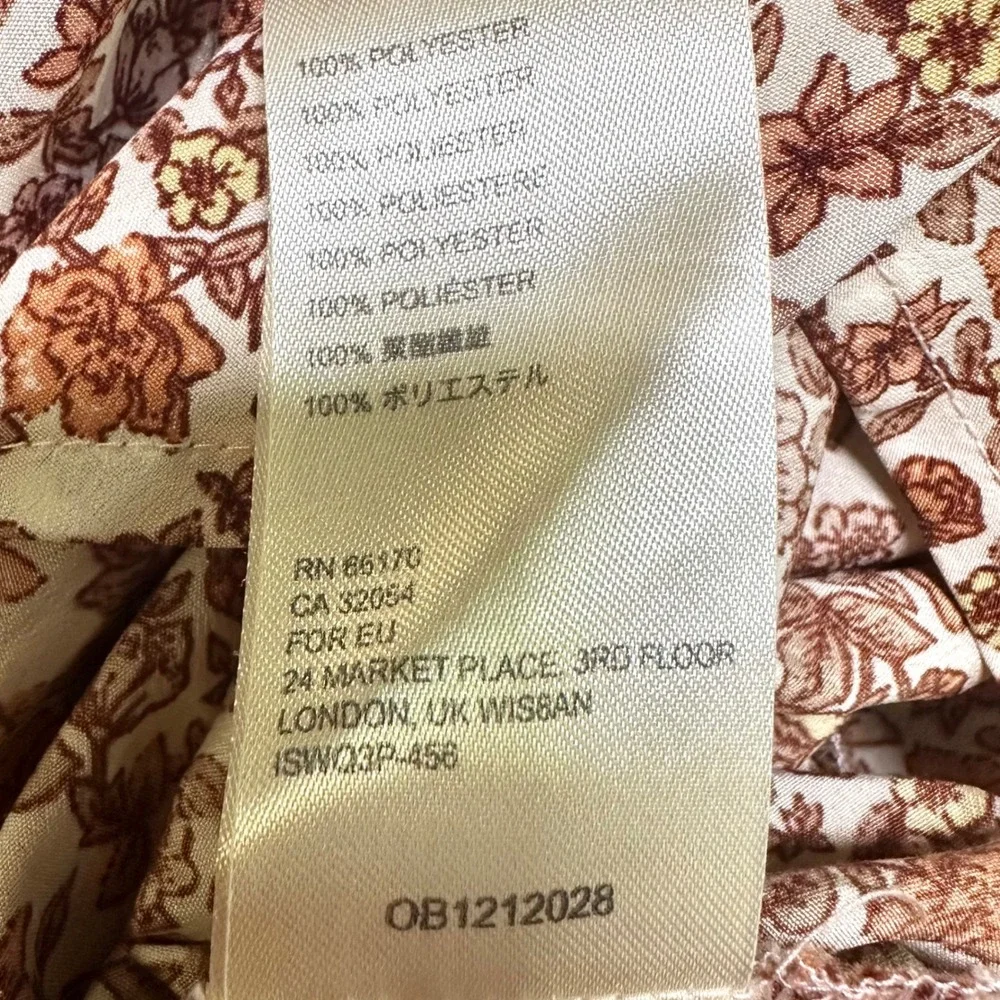 FREE PEOPLE Aglow Smocked Maxi Dress XL Orange Floral Tea Combo Cottage Prairie